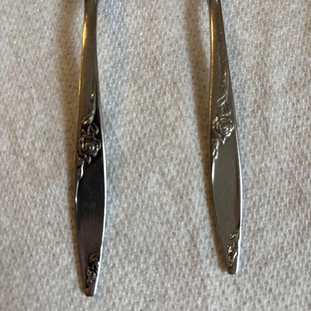 Oneida West Bend TWILIGHT ROSE Stainless Flatware 1 Teaspoon 1 Fork